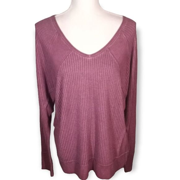 KNOX ROSE PURPLE/MAUVE WAFFLE KNIT PULLOVER SZ.XL EUC - Picture 1 of 6